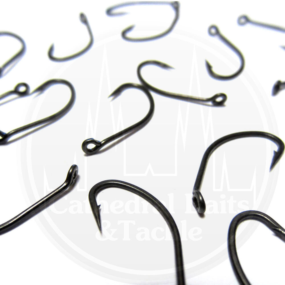 Matt Black Continental Hooks Size 6 or 8's Carp Fishing Qty 10's Barbed/less