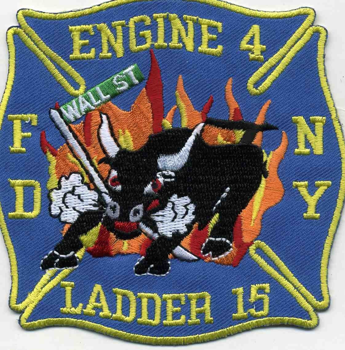 New York City - FDNY Engine - 4 / L-15 "Wall St.", NY (4" x 4") fire patch
