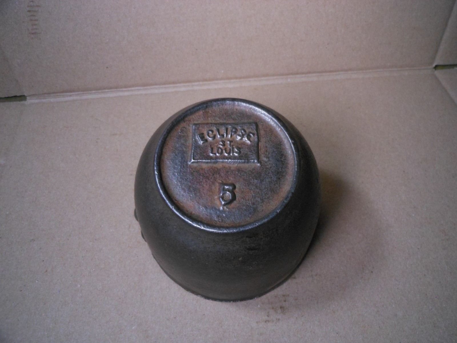 Antique Eclipse St. Louis Cast Iron Lead Smelting Pot #5