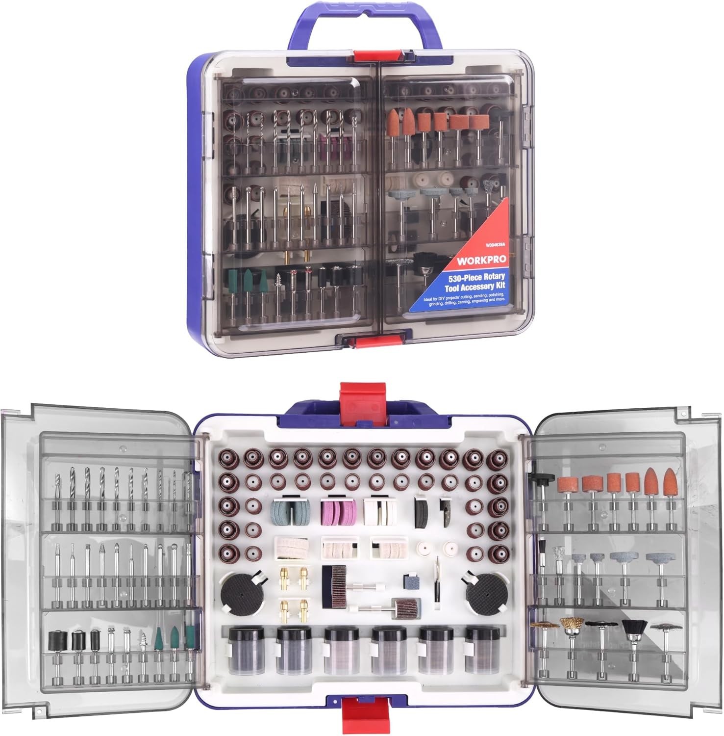 530-Piece Rotary Tool Accessory Kit, Rotary Tool Bits for Easy Cutting, Grind...
