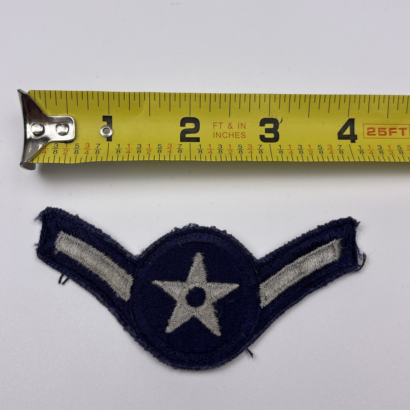 U.S. Military USAF Airman Rank Patch Insignia Cut E-2 AMN Blue Grey 4”