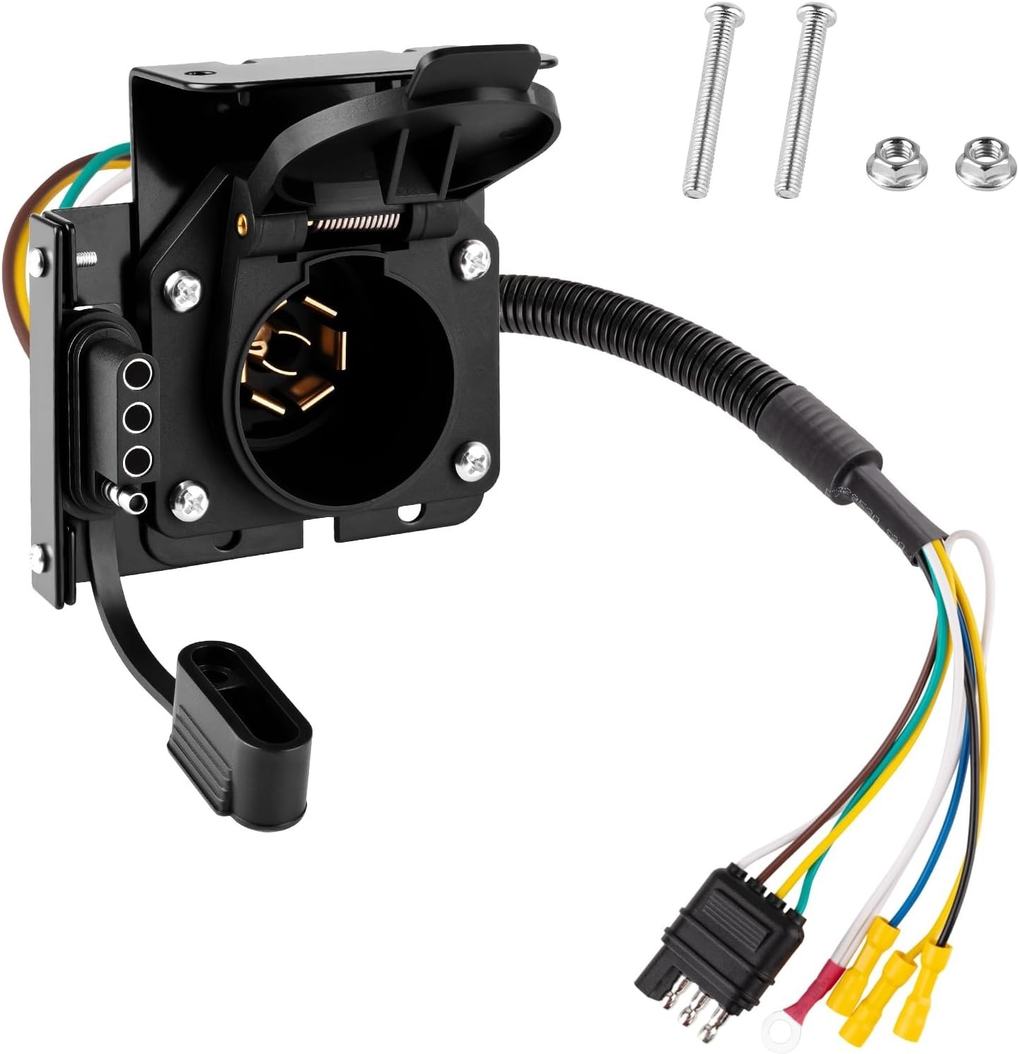 Adaptador universal 4 a 7 pines con soporte, conector de luz remolque para RV