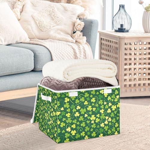 St. Patrick's Day Storage Bins with Lids and Carrying Handle,Foldable Storage