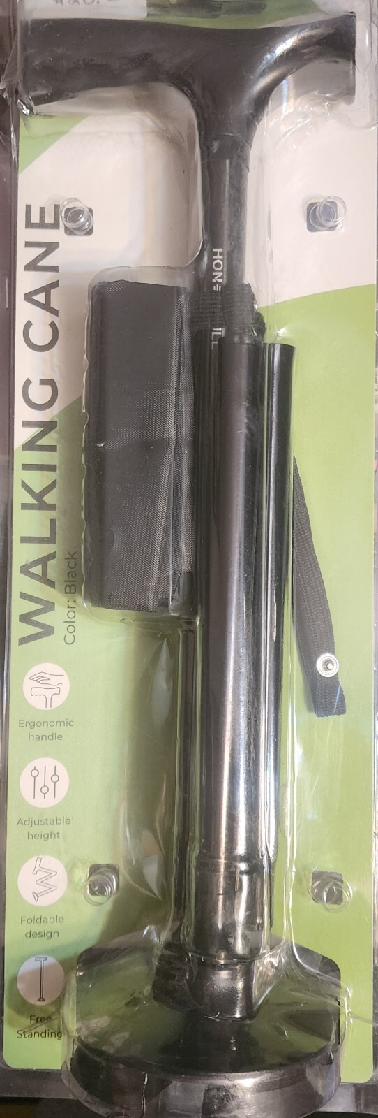 Honeybull Heavy Duty Walking Cane Men & Women-Fold, Adjust, Collapse, Pivot Tip