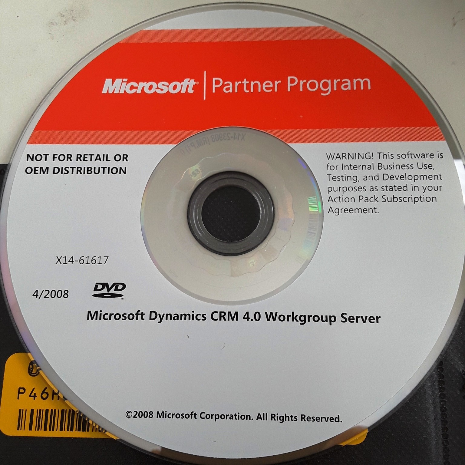 Microsoft Dynamics CRM 4.0 Workgroup Server w/ Key &10 Client Access Licenses