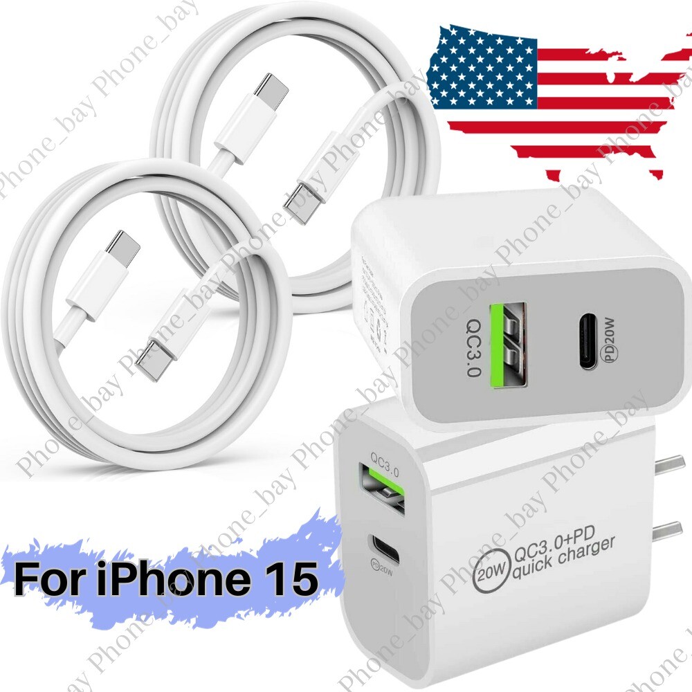 20W USB C Fast Charger PD USB C To Type C Cable Power Adapter For iPad iPhone 15