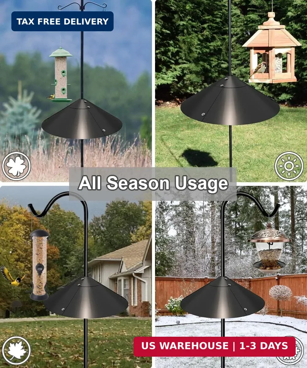 Metal Squirrel Baffle for Bird Feeder Pole, Outside Pole Mount Bird