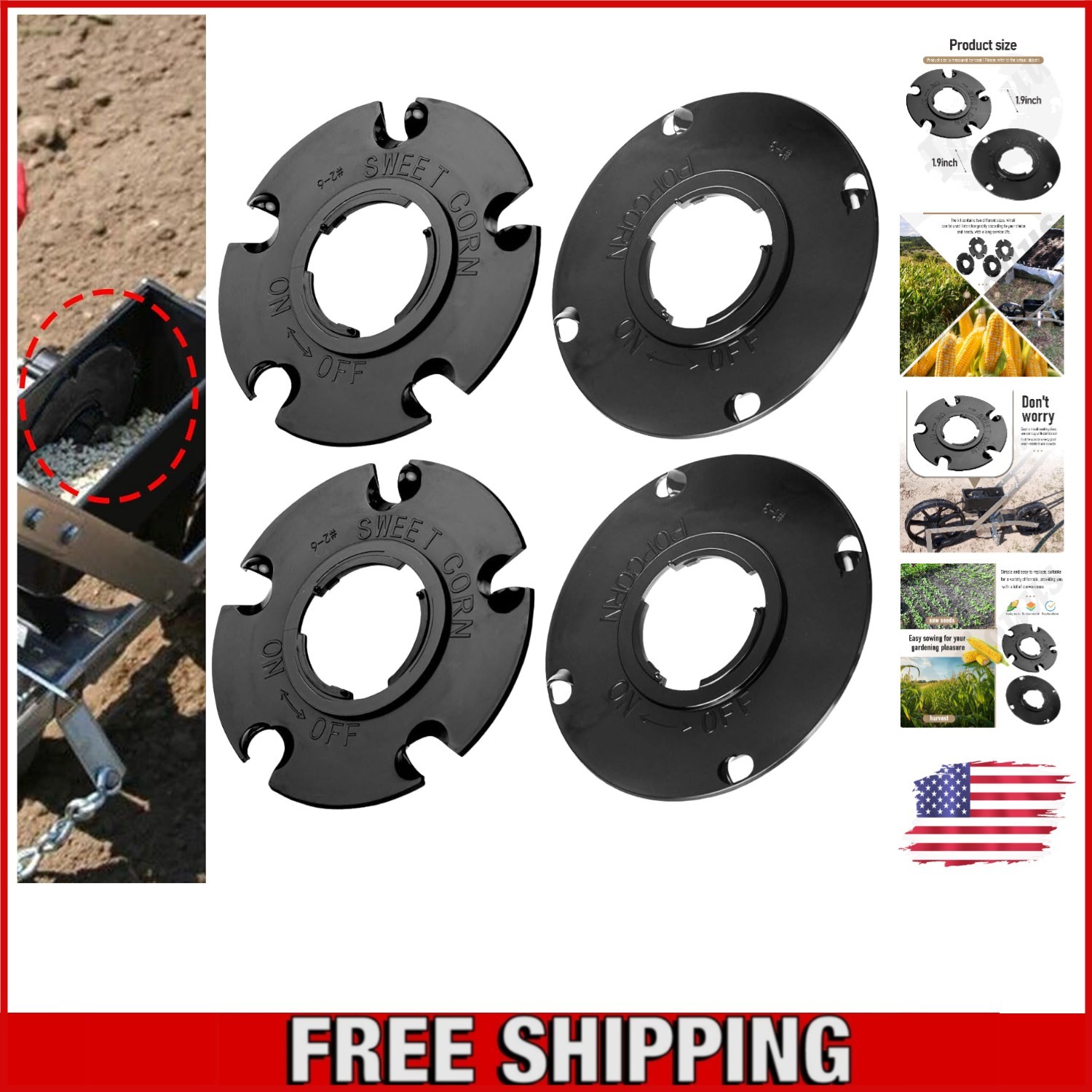 2 Pack Seed Plates for Sweet Corn & Popcorn - Easy Replacement for Garden Seeder