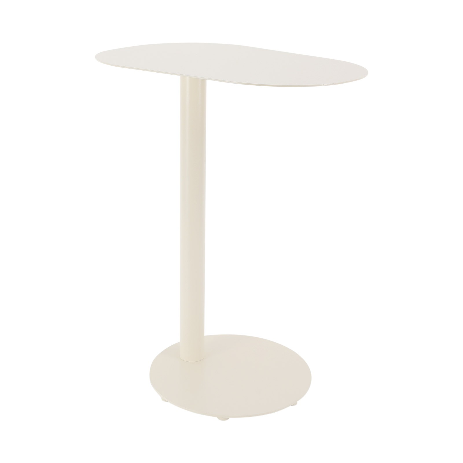 Cream White C-Shaped Side Table, Iron End Table, Couch Side Table 63x35x50CM