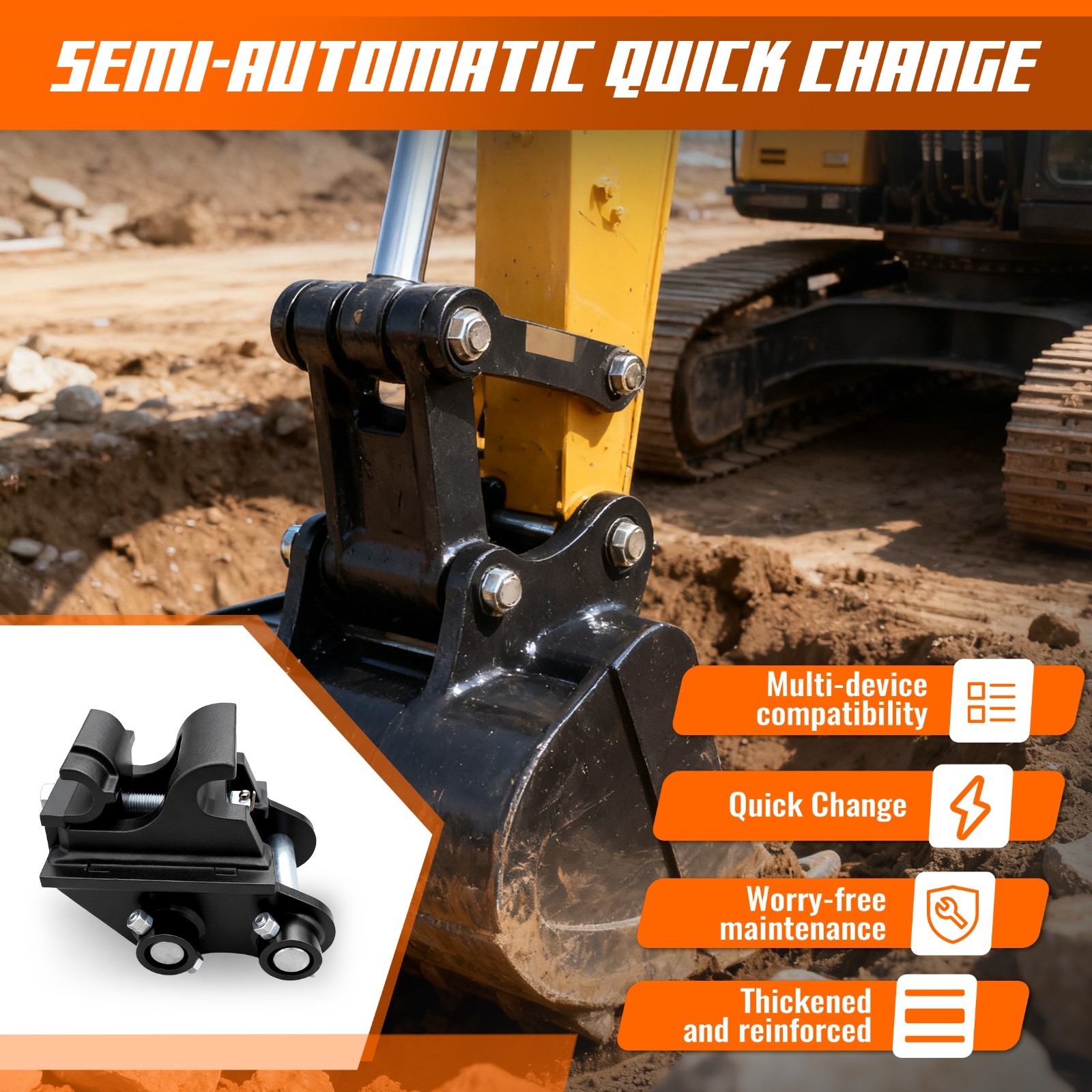 Ultimate 9-in-1 Digger Attachment Set: From Demolition to Leveling & Raking