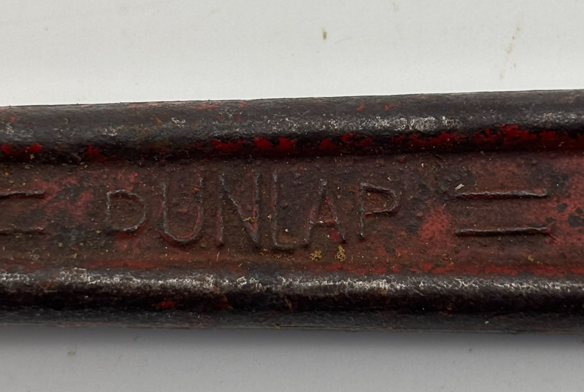 Antique Dunlap Adjustable Pipe Wrench Forged Steel Size 10” Vint. Plumbing Tool