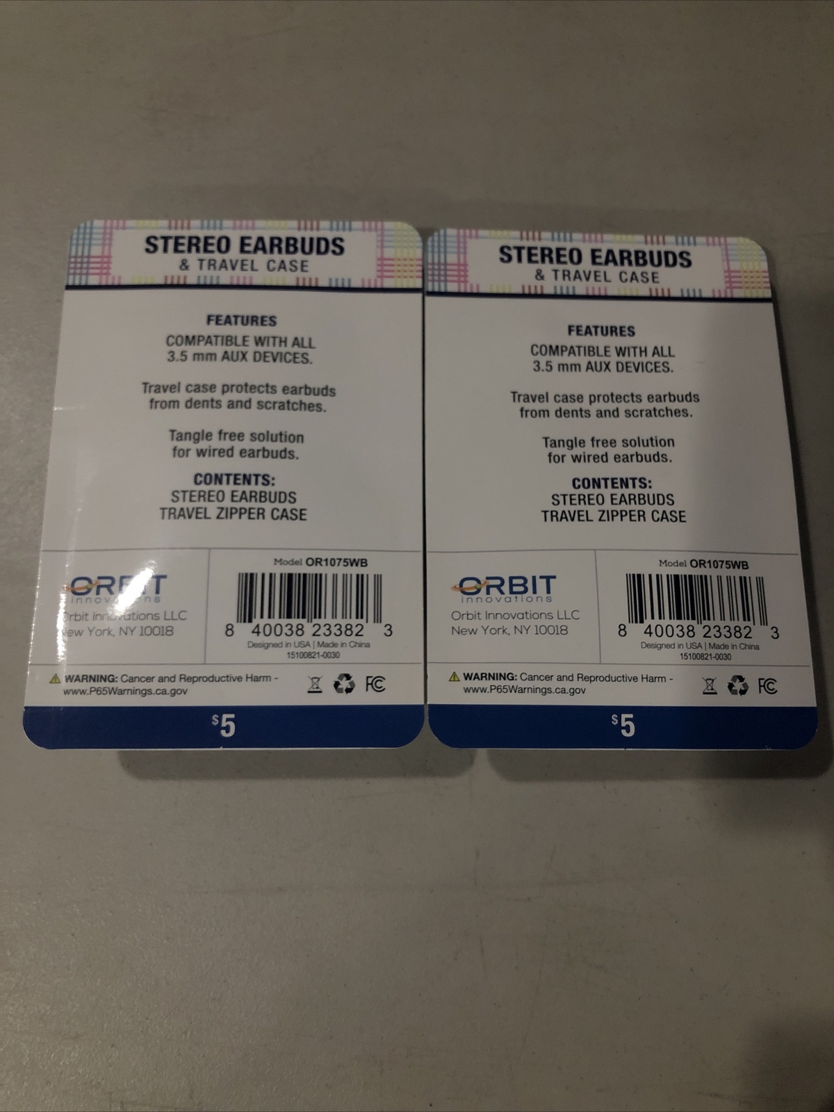NEW STEREO EARBUDS TRAVEL CASE LEMONT