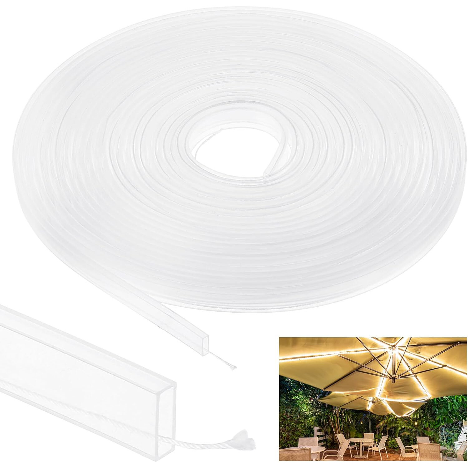 Clear Silicone Tube Sleeve LED Channel Holder Tube for 8/10/12mm Wide LED Strip