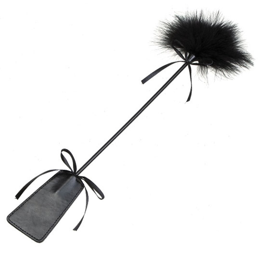 Vivilover Feather Tickler and Leather Slapper Costume Accessory Black