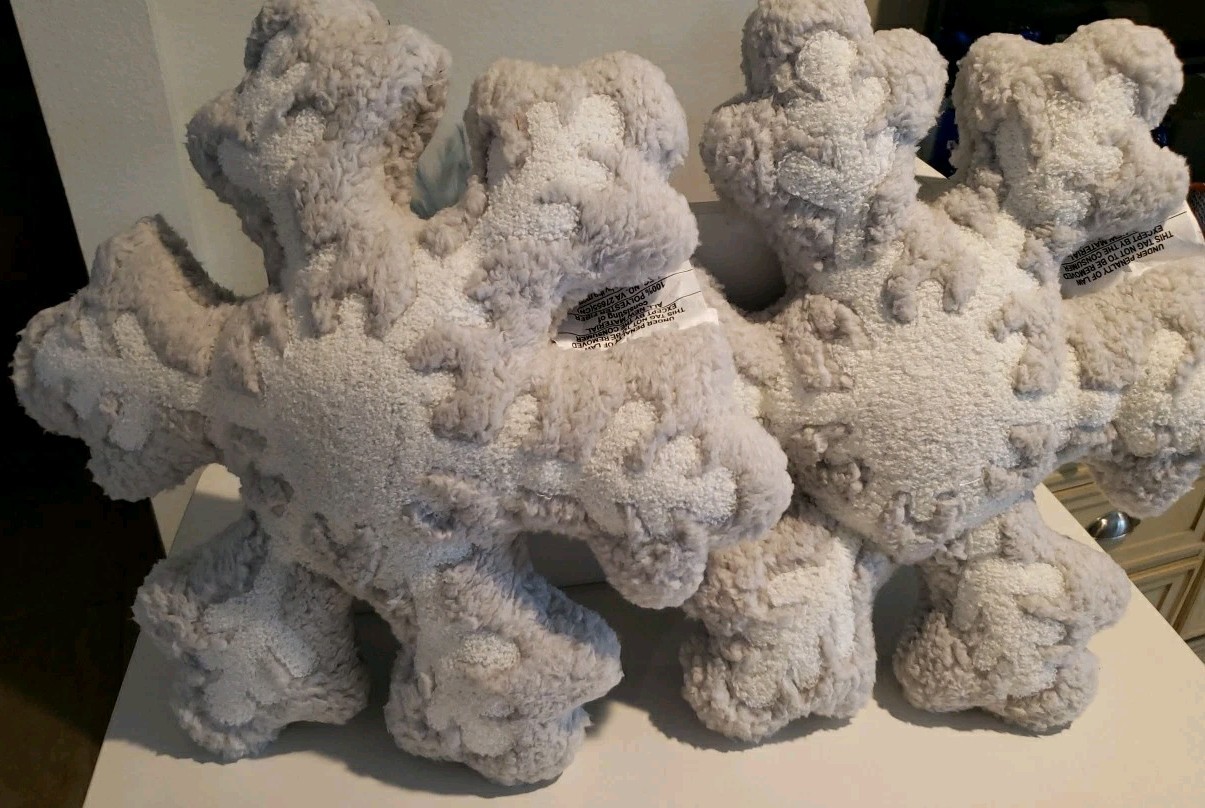 Wondershop Snowflake Throw Pillows 14x16" Grey And White Set Of 2 Plush