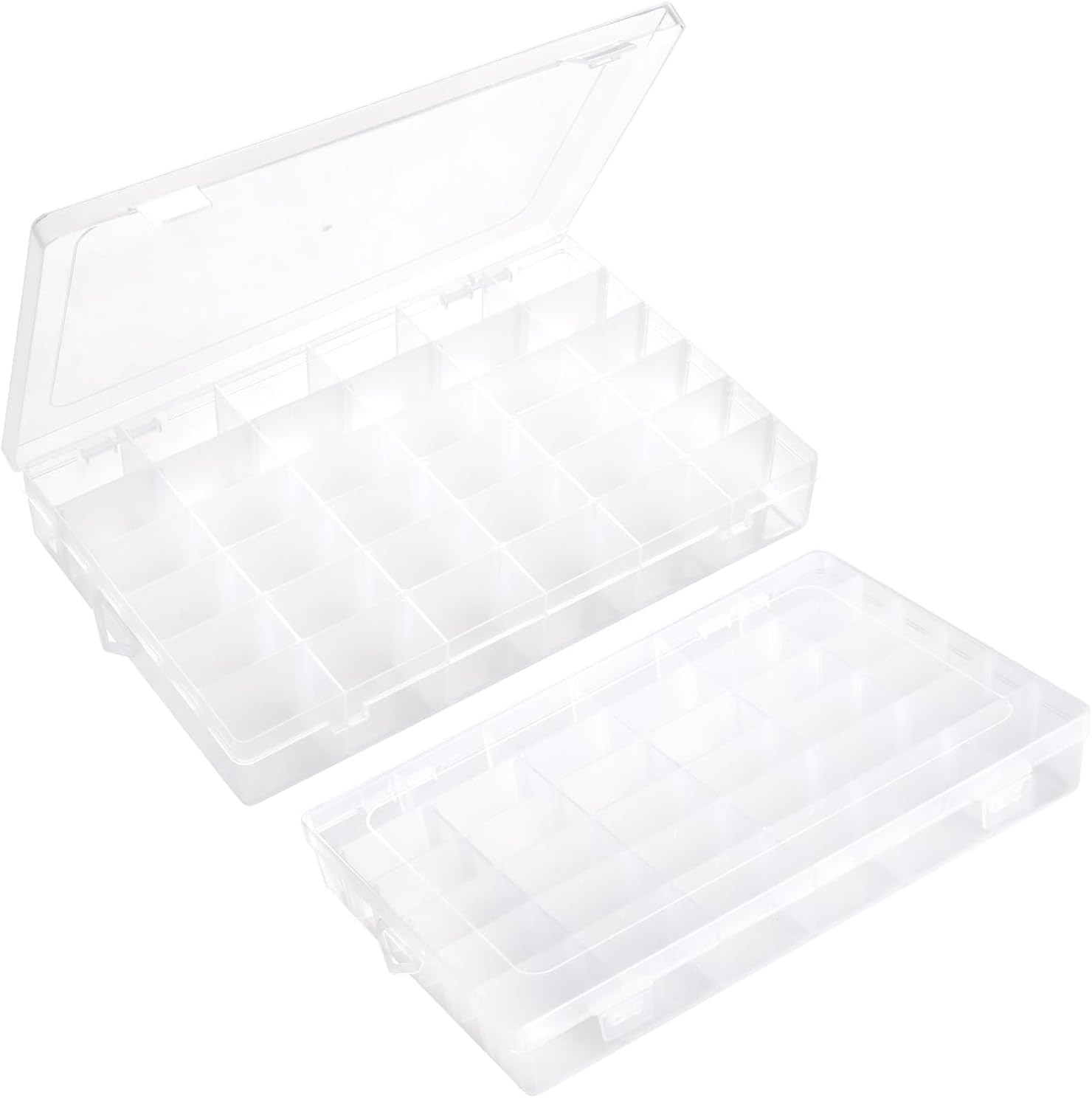 2Pcs Clear Visible Plastic Storage Box- Rectangular Storage Box, Suitable For...