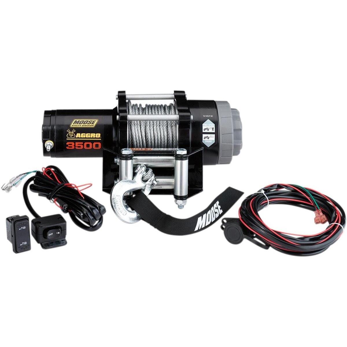 Moose 3 500 LB Aggro Winch w/Wire Rope - 4505-0761