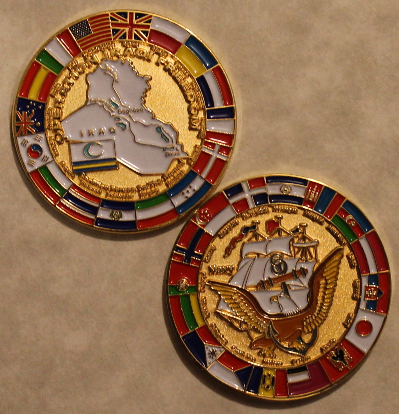 Operation IRAQI FREEDOM Coalition / Multi-National Forces US Navy Challenge Coin