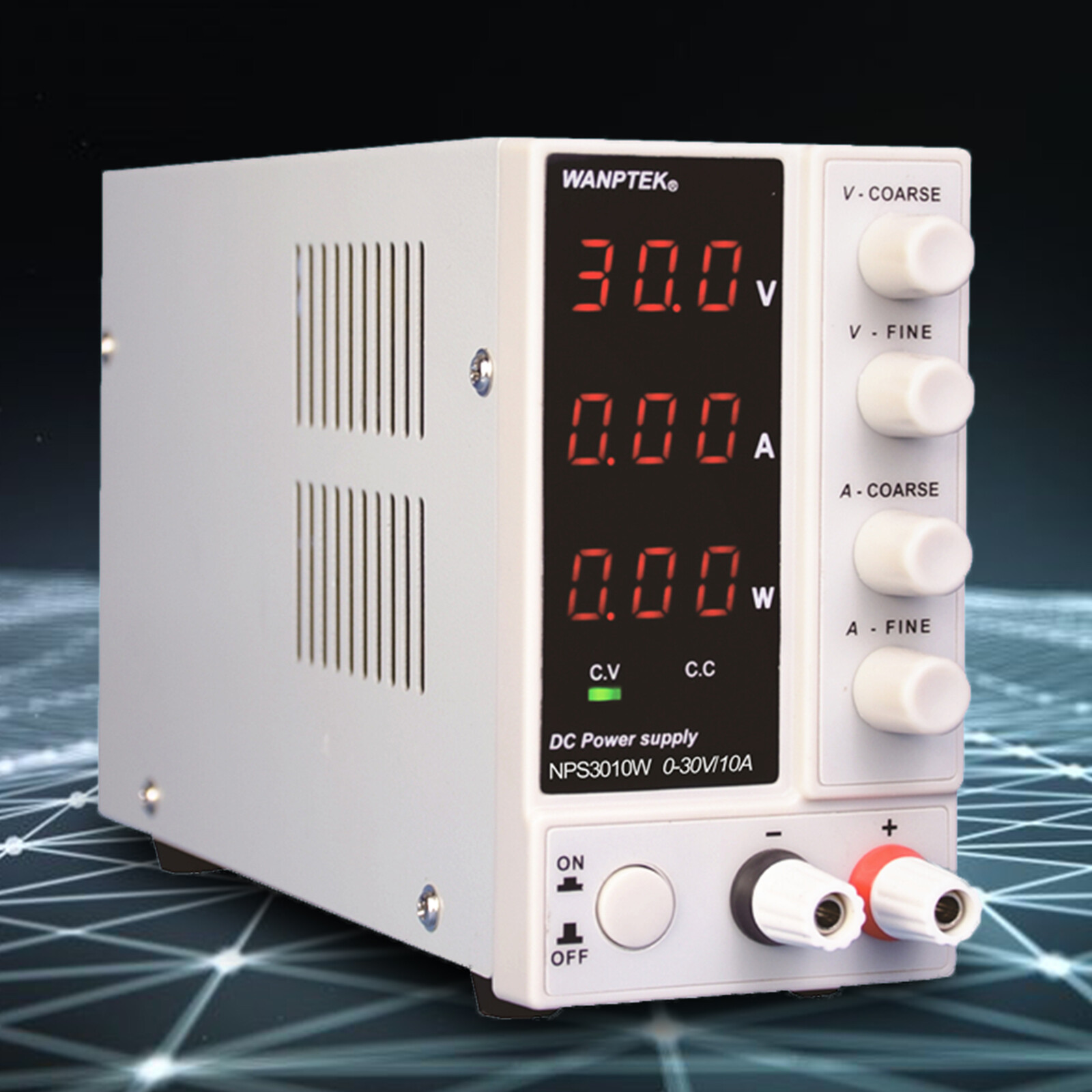 Variable Regulated Benchtop Power Source Lab DC Power Supply Digital Display
