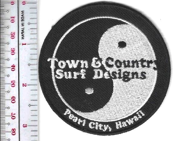 Surfing Hawai Town  Country Surf Designs Pearl City_ HI Patch blac NO TARIFF