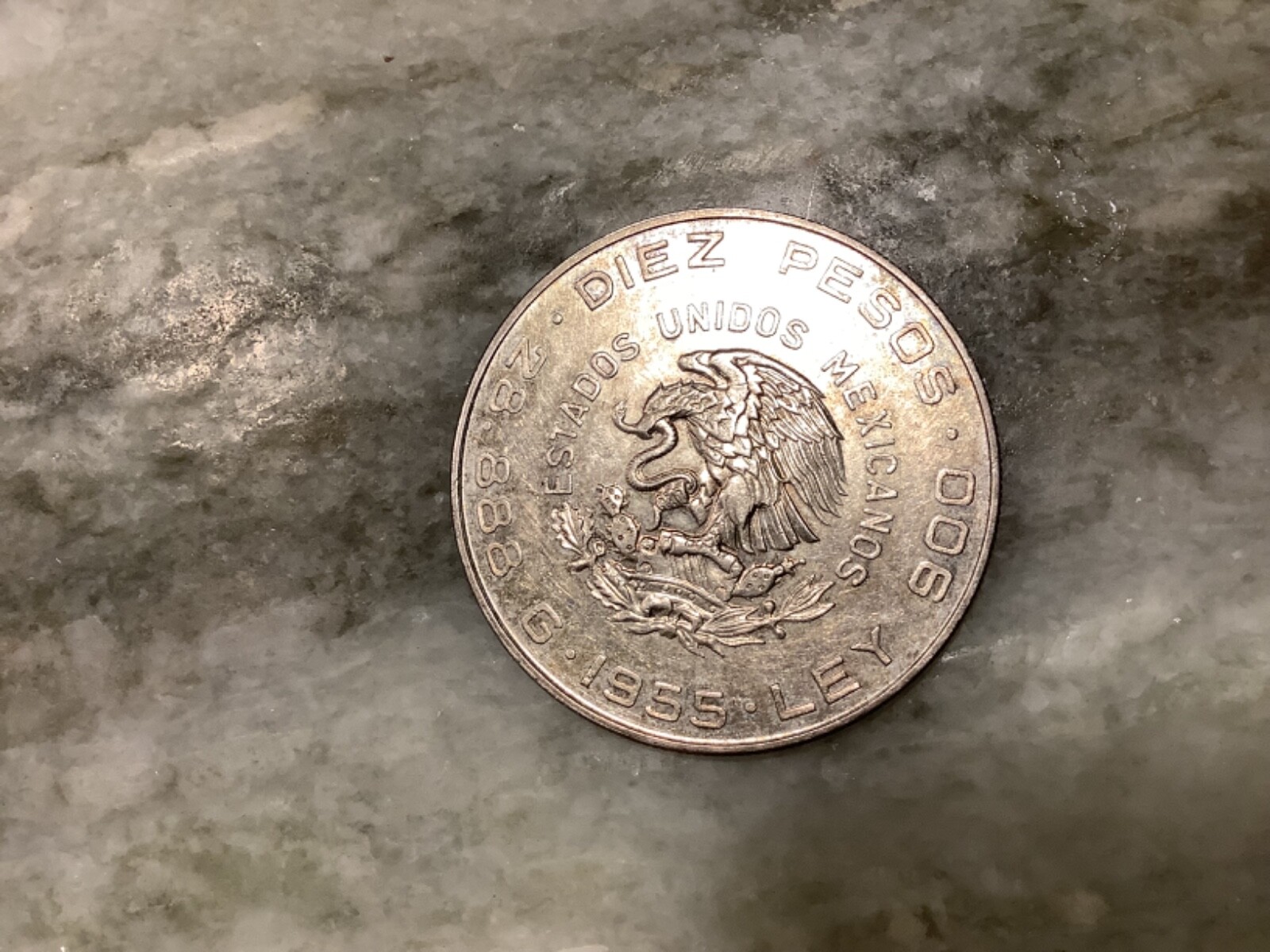 1955 Silver 10 Peso