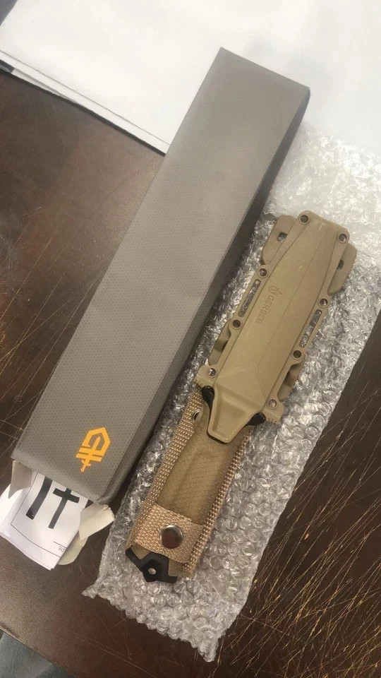 Gerber StrongArm - Fixed Blade, Full Tang Knife - Brown, Plain Edge