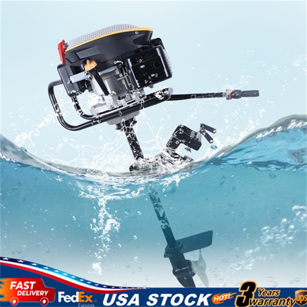 4-Stroke 9 HP Outboard Motor Gas powered Boat Engine With Air Cooling Heavy Duty