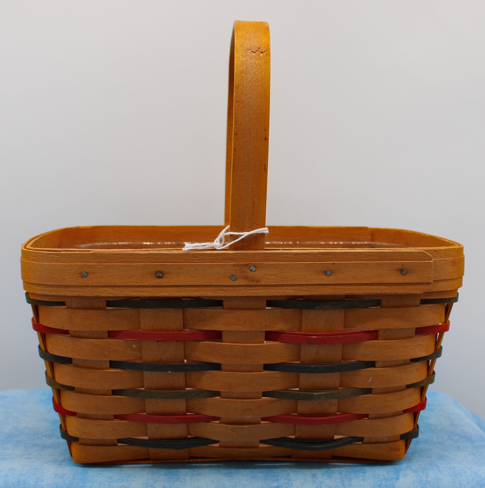 1997 Longaberger Small Red & Green Accent Basket w/ Protector – Classic American
