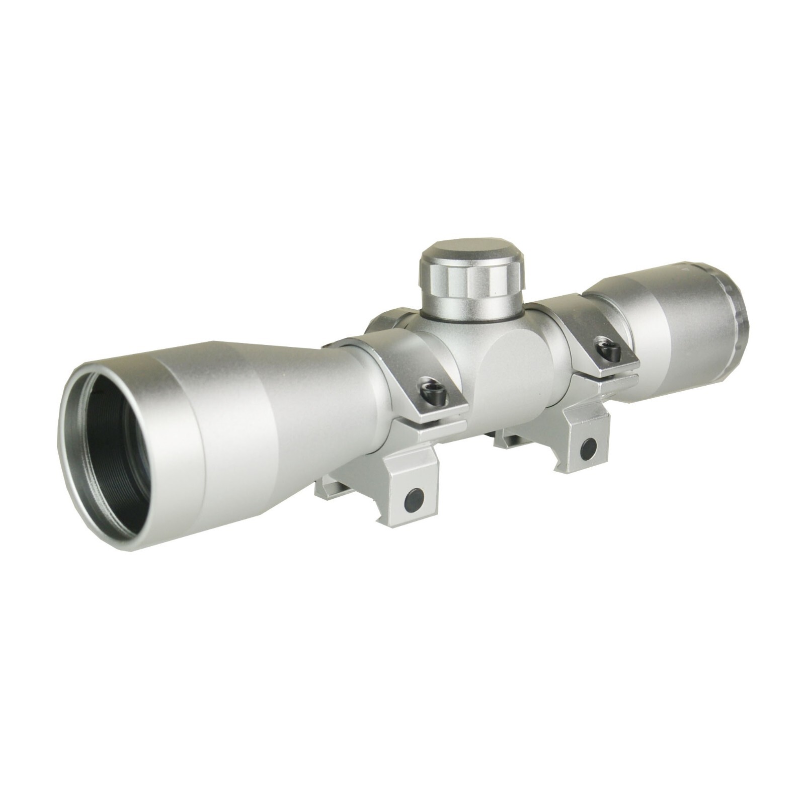 4x32 Compact Weaver Picatinny Mount Scope Mil With Ring, Anodized Silver