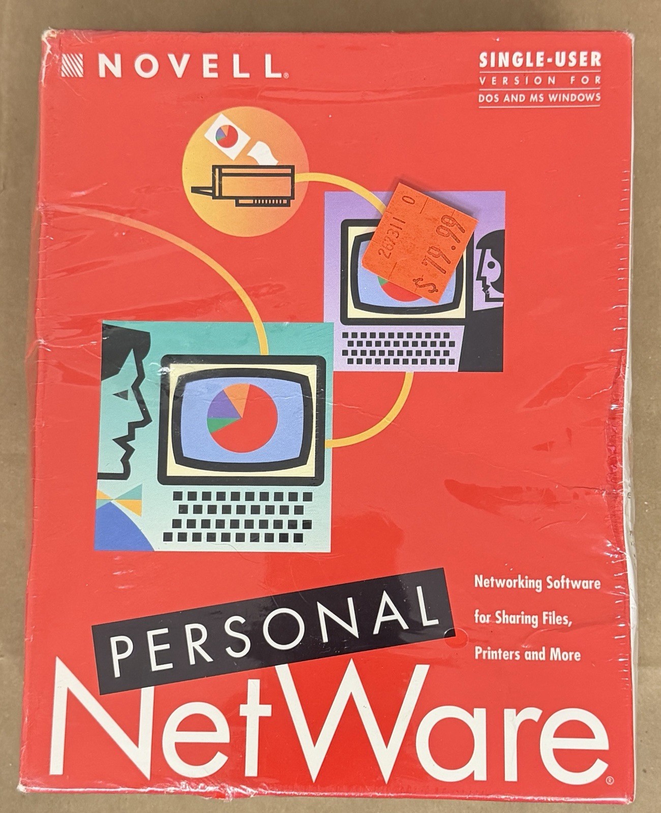Novell Personal NetWare Networking Software For Sharing Files & Printers 1993