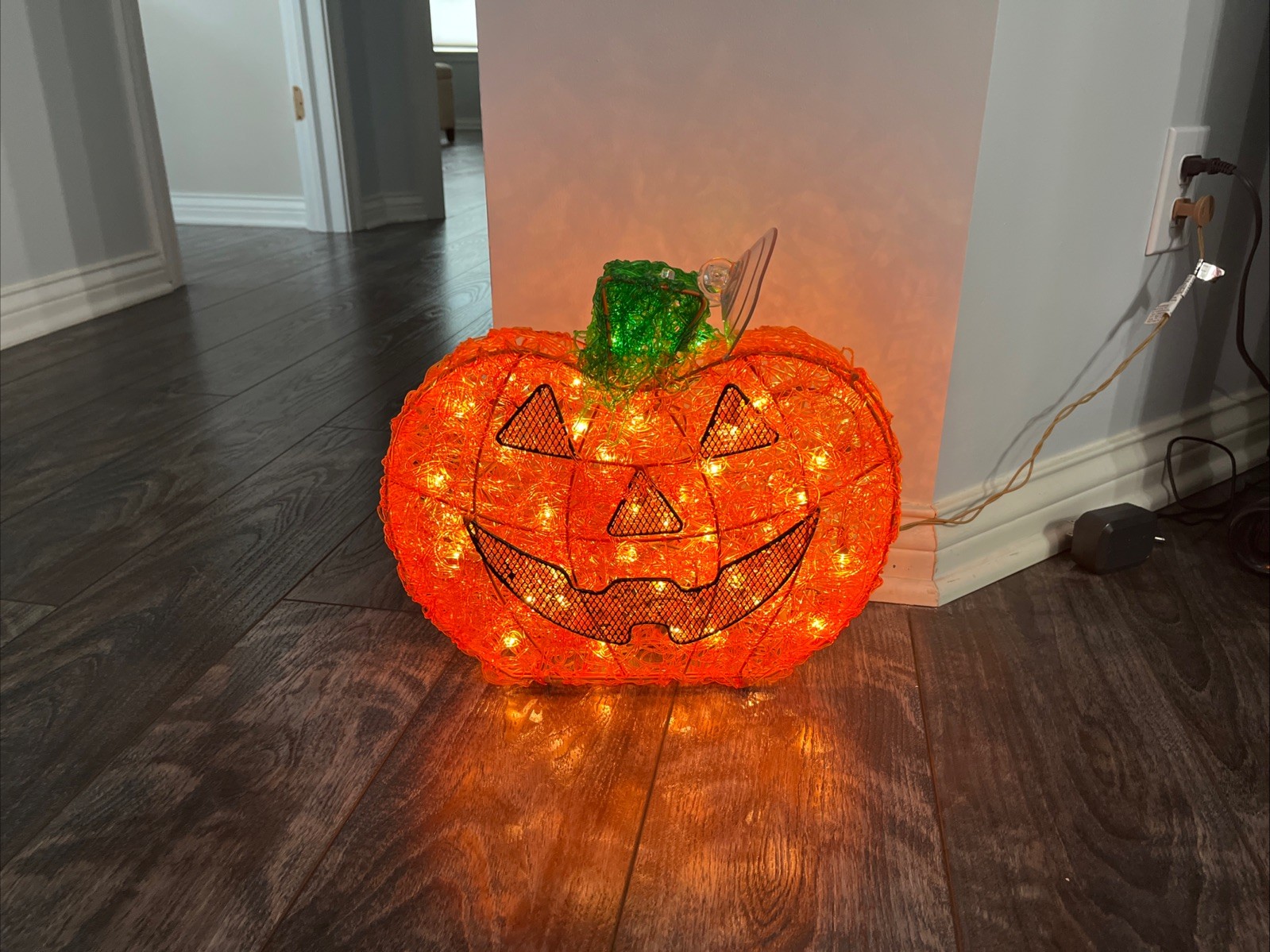 Totally Ghoul Halloween 14” 2D Crystal Lighted Pumpkin Kmart Vintage With Box