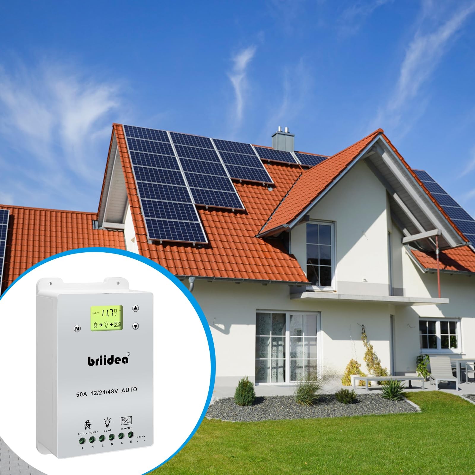 Automatic Transfer Switch Briidea 50A 5500 Watt Ats Dual Power Controller For
