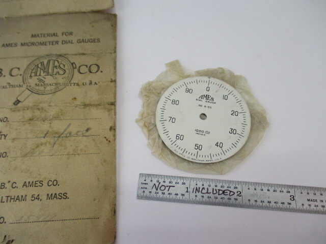 New AMES Dial Indicator Gauge Replacement Face Plate # 9-55 New Old Stock NOS