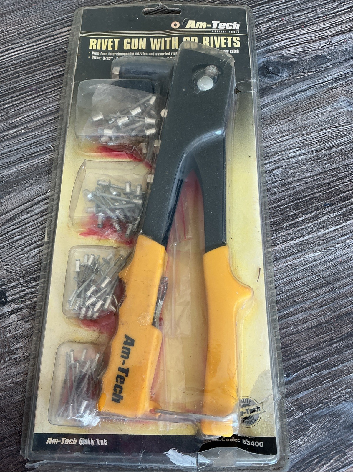Amtech B3400 Rivet Gun Set with 60 Rivets