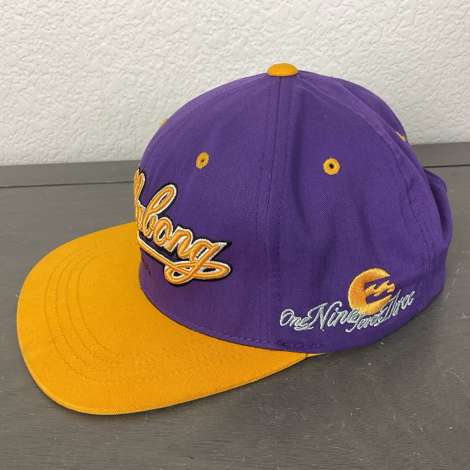 Billabong Purple/Yellow 3D Logo 6 Panel SnapBack Ball Hat/Cap One Size
