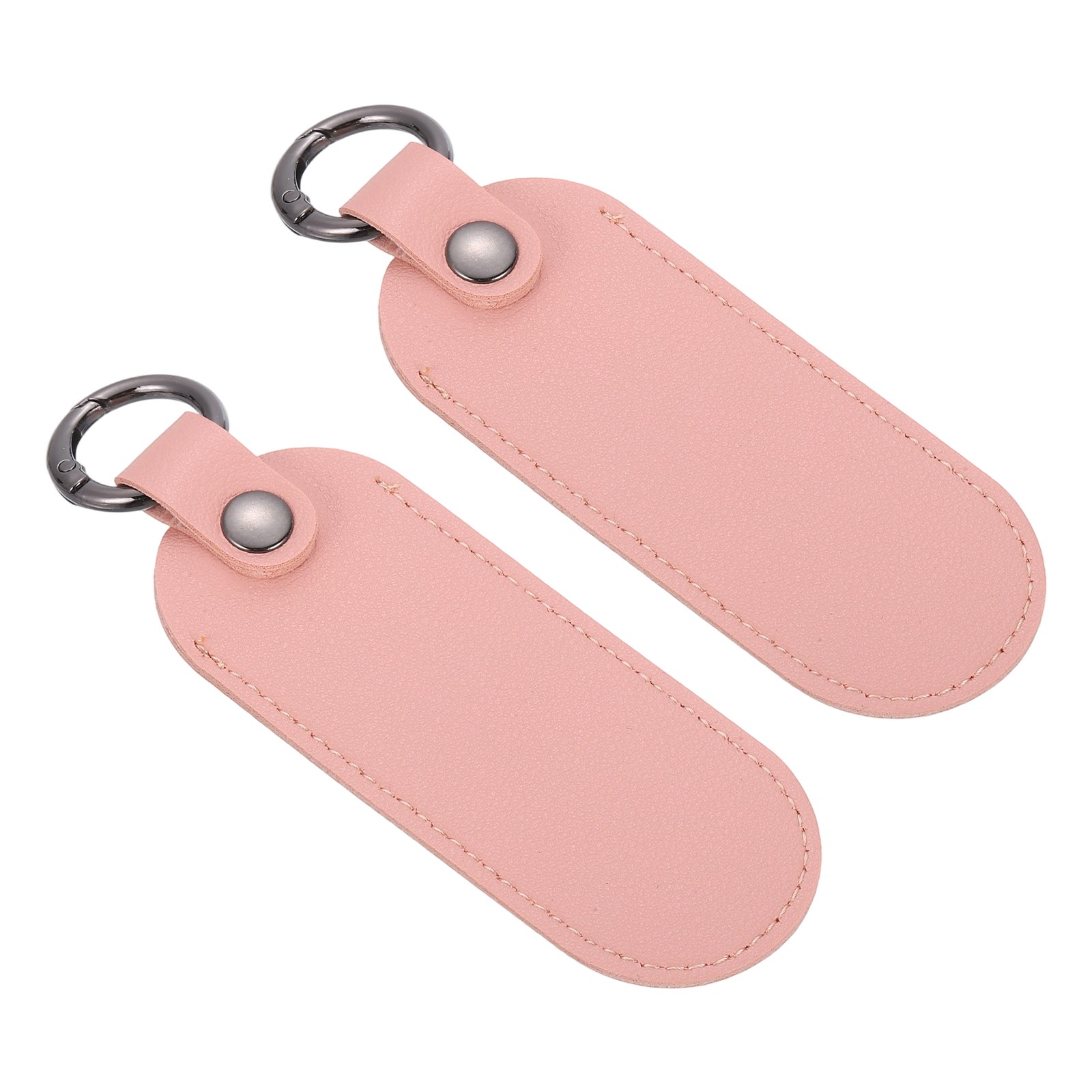 2 Pcs 5"x1.7" Leather USB Flash Drive Holder with Keychain Portable,Pink