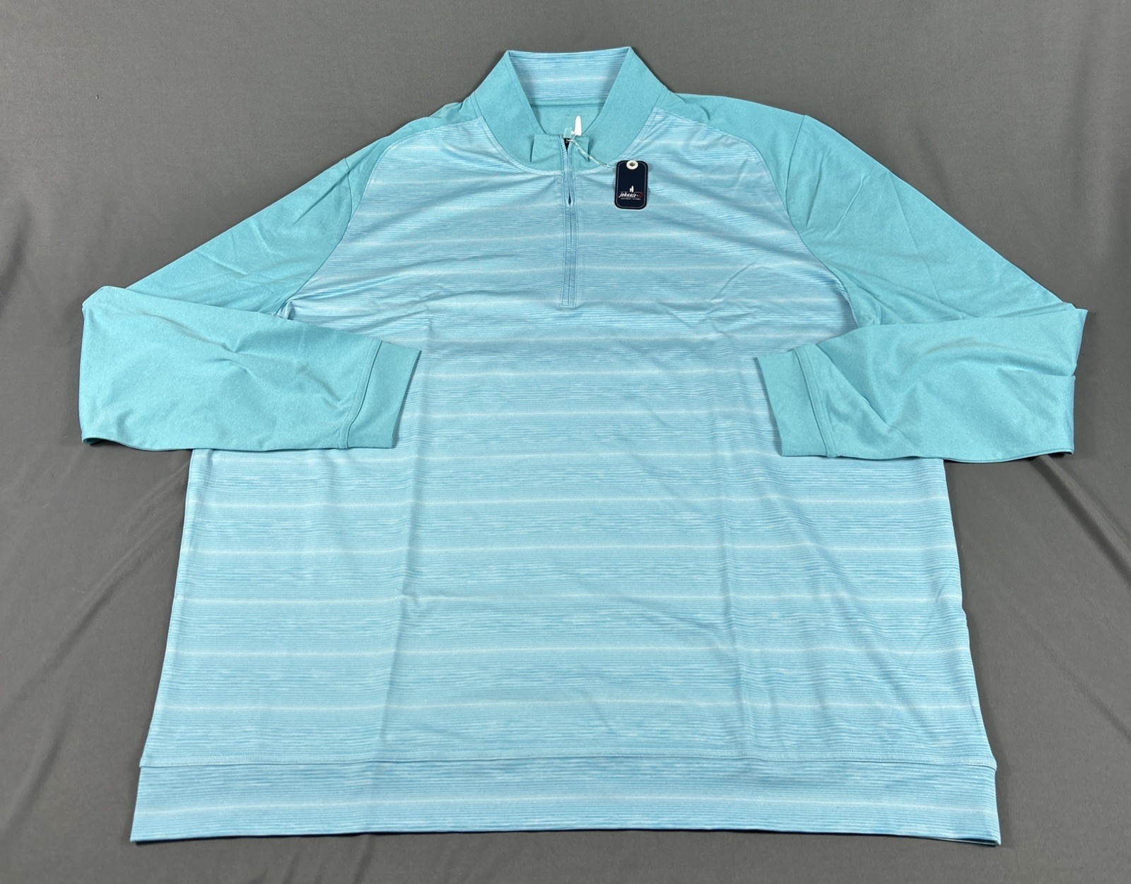Johnnie-O Golf Pullover Bert 1/4 Zip XXL Blue Striped Polyester NWT MSRP $118
