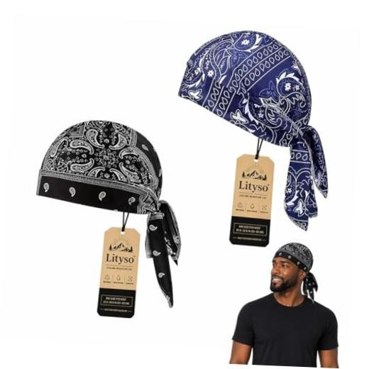 Elastic Cycling Sports Cap Skull Caps Bandana Stretch Cooling One Size 2pcs-a
