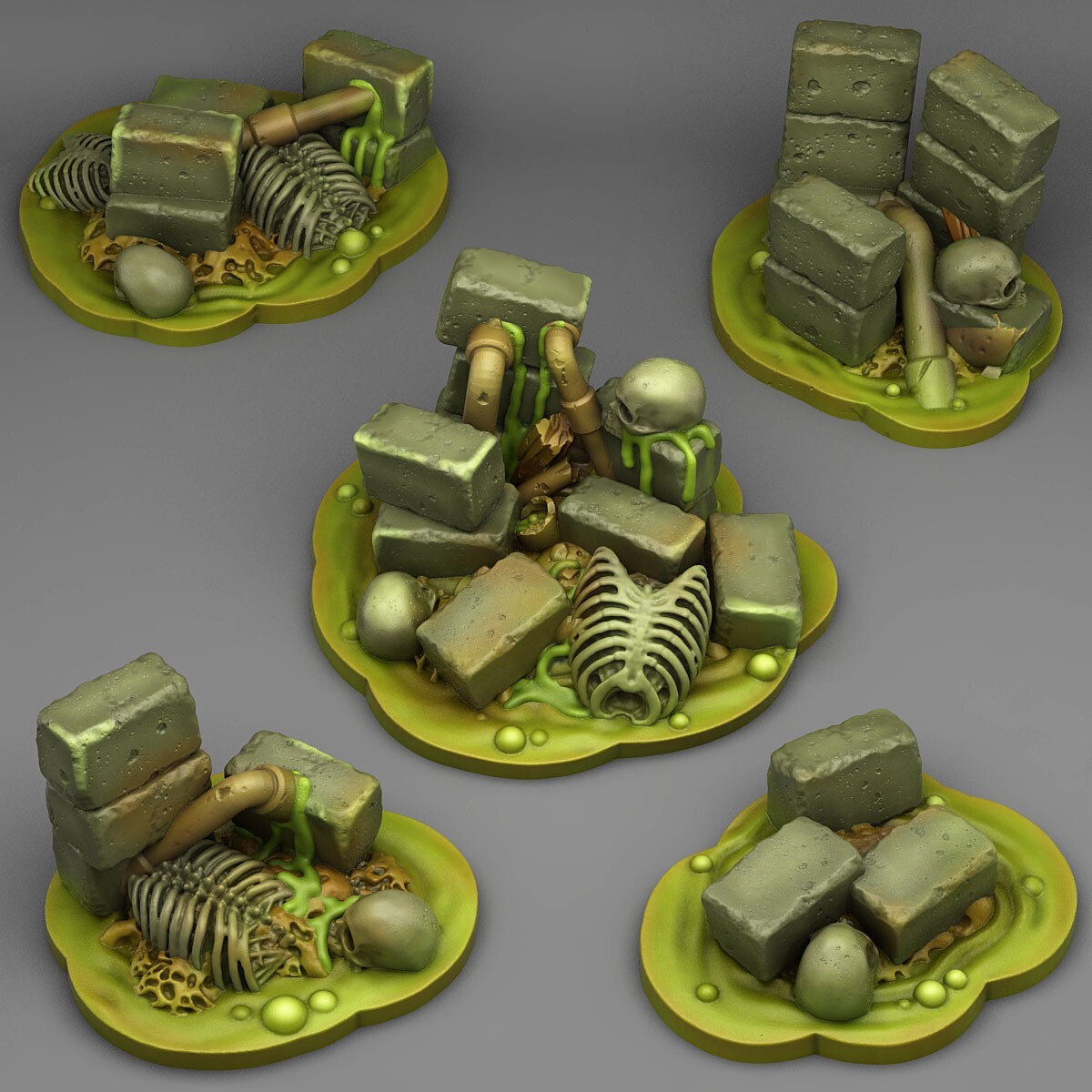 Toxic Ruins DnD Legion Terrain Scenery Tabletop Miniatures 28mm War