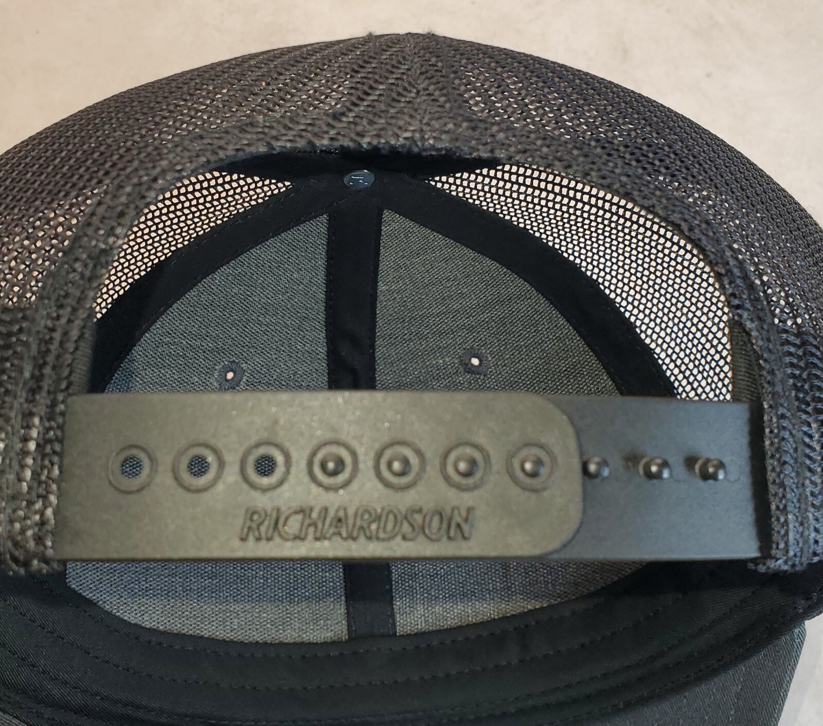 Bush Hog Patch on Richardson 112 Trucker Hat Snapback Charcoal/Black