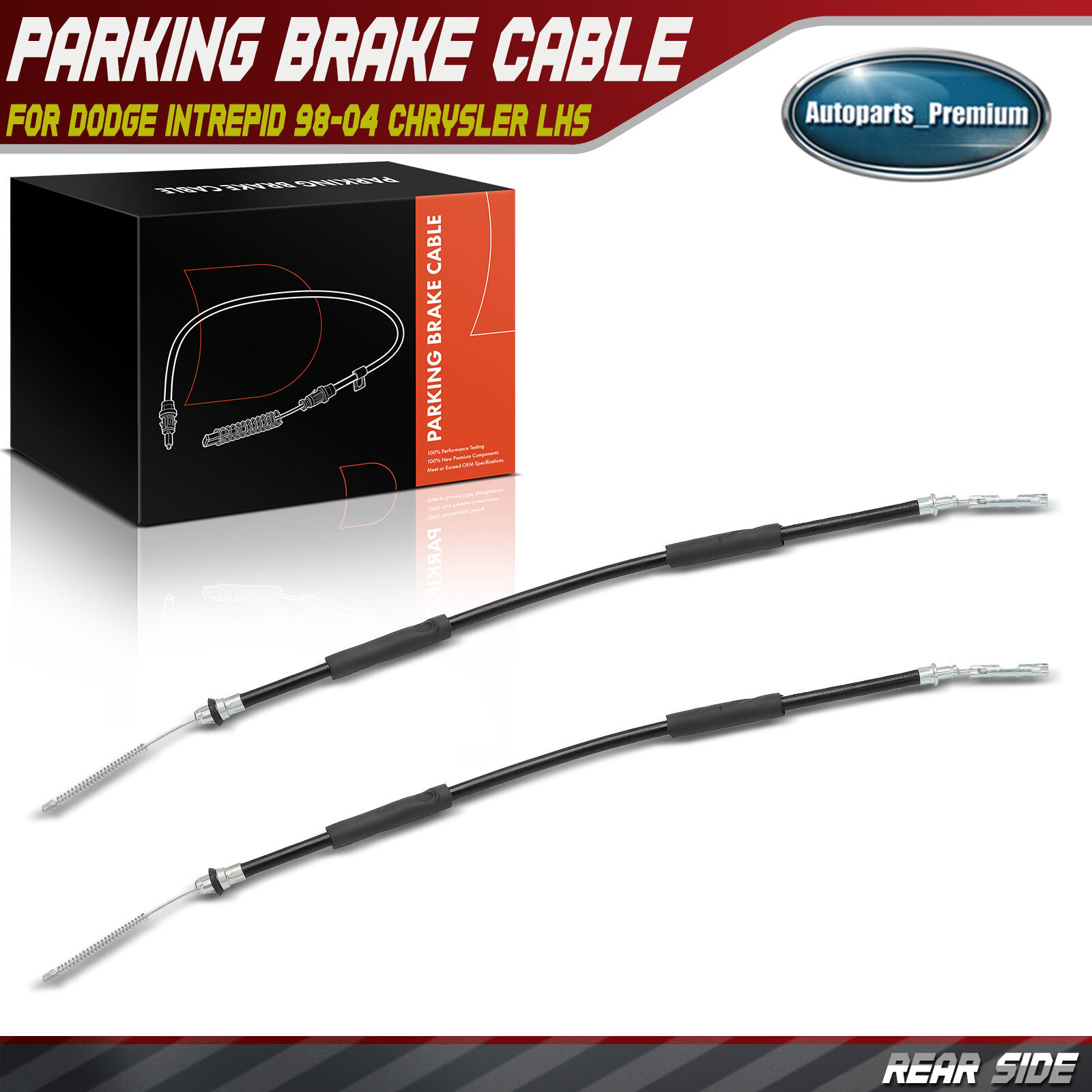 2x Rear Left & Right Parking Brake Cable for Dodge Intrepid 98-04 Chrysler LHS