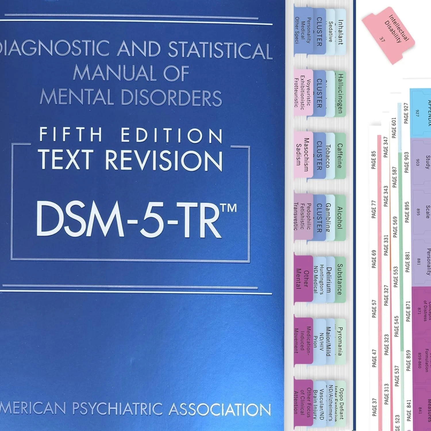 Diagnostic and Statistical Manual DSM 5 TR HARDCOVER with Colored Index tabs
