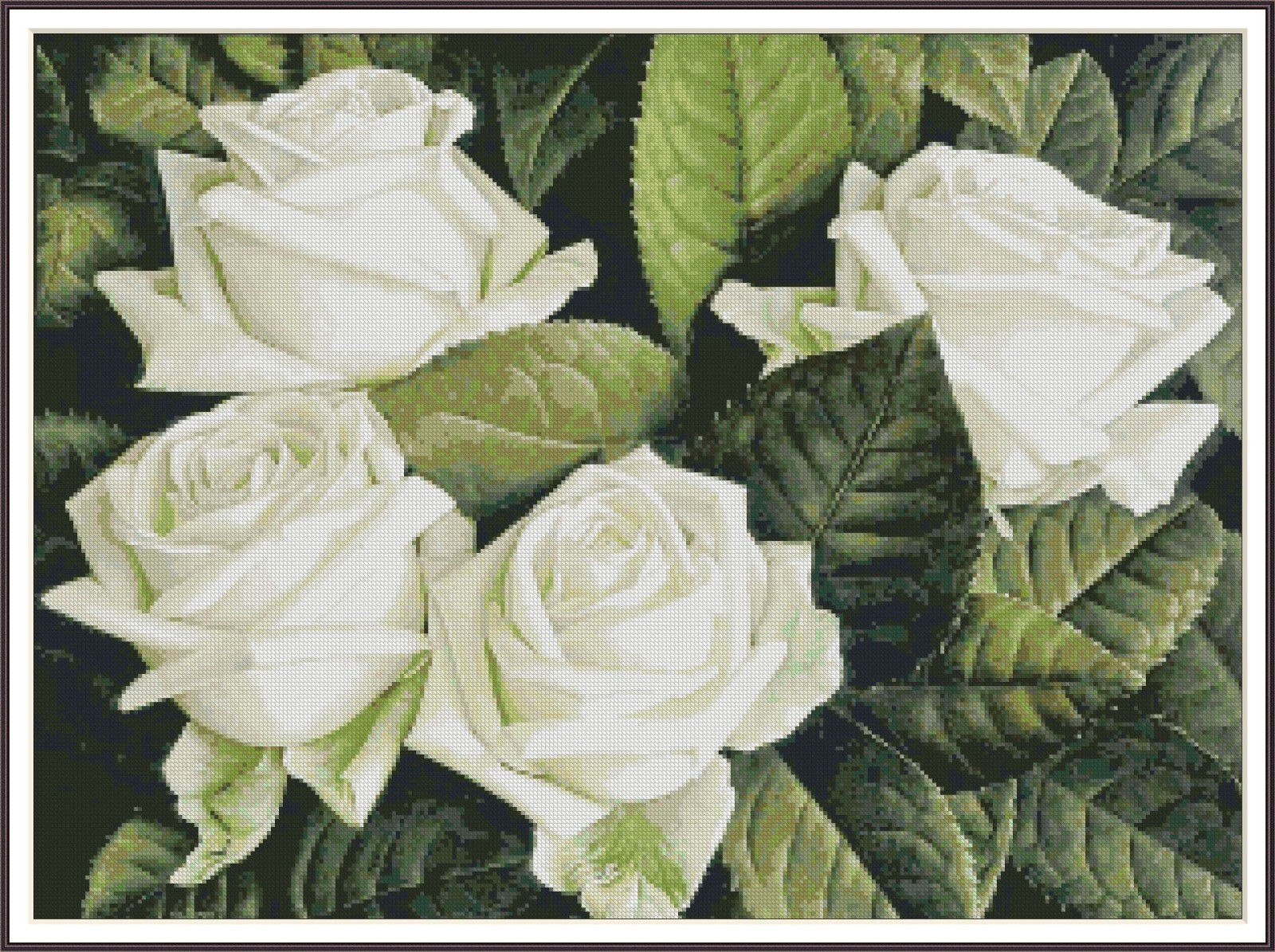Rose's splash 751 Chart Counted Cross Stitch Pattern Needlework