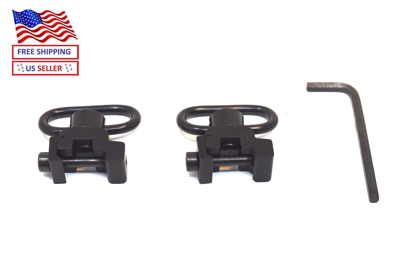 2PC Push Button QD quick release 1.25" sling swivel mount Set for Picatinny Rail