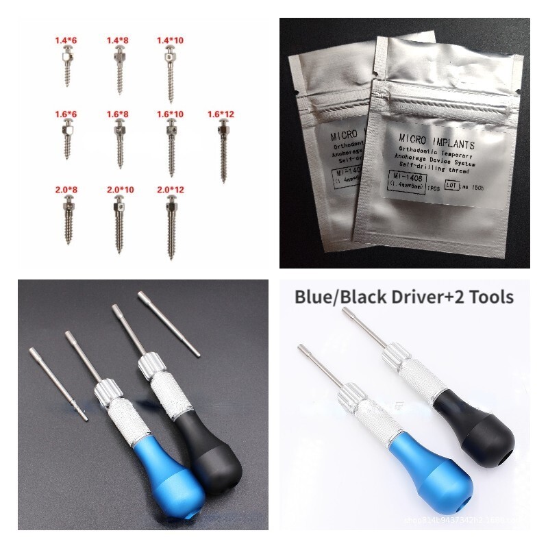 Dental Orthodontic Titanium Micro Implant Mini Screws Self-Drilling Screwdriver
