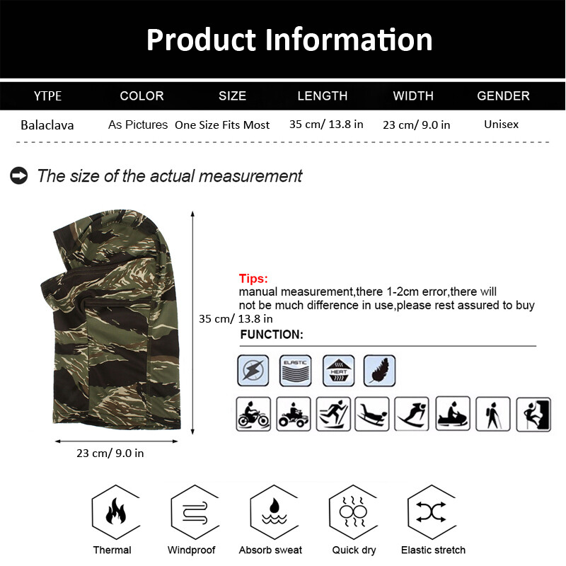 Hunting Camo Balaclava Face Mask Neck Gaiter Snoods CS Outdoor Sports Headwear