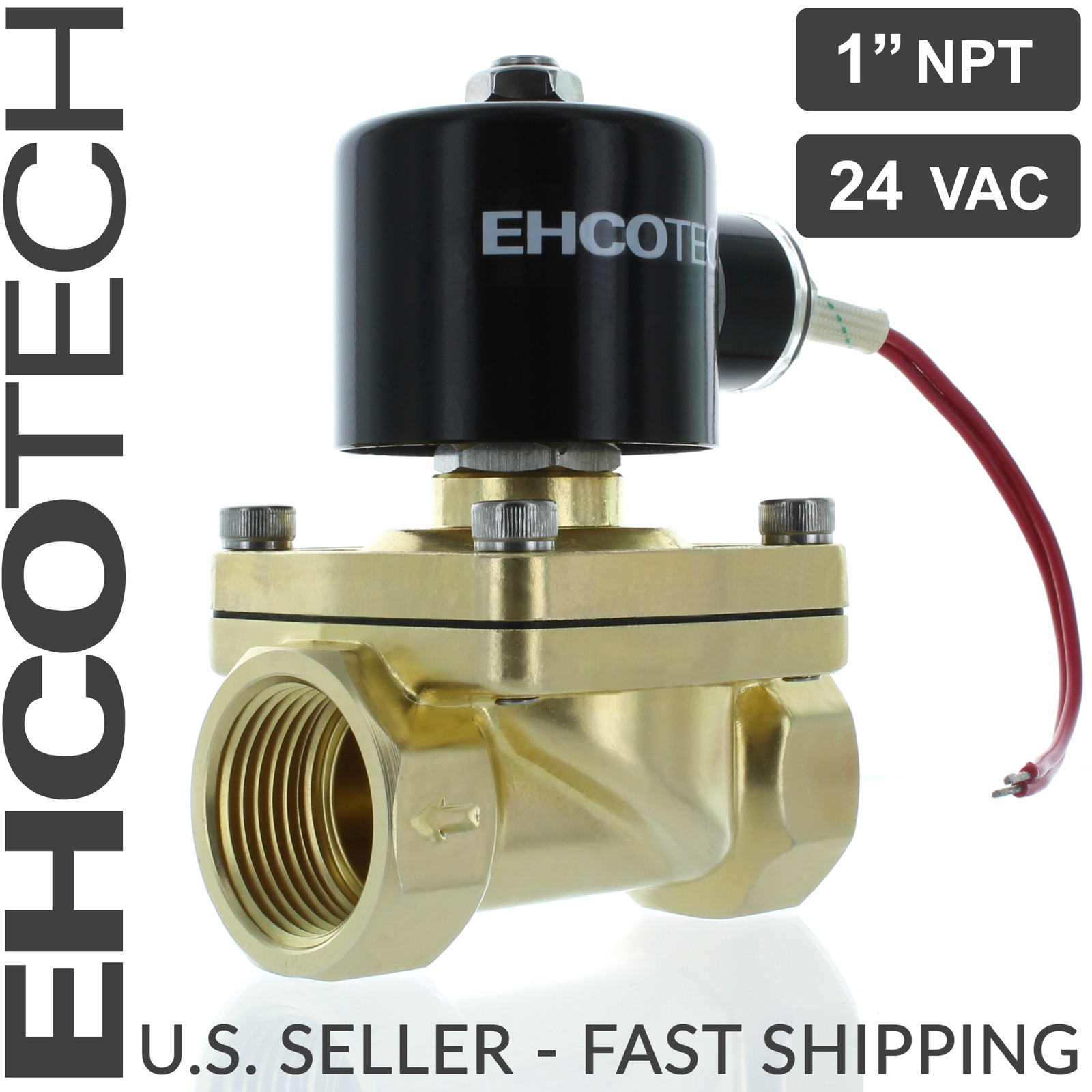 1" NPT 24VAC Electric Solenoid Valve Brass Water Air Gas 24-Volt AC NC 1 inch
