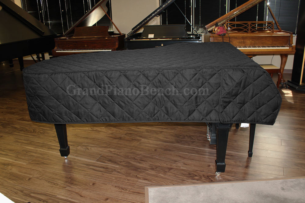 Grand Piano Cover for Pianos 4'10" to 5'2" QUILTED BLACK MACKINTOSH - Heavy Duty
