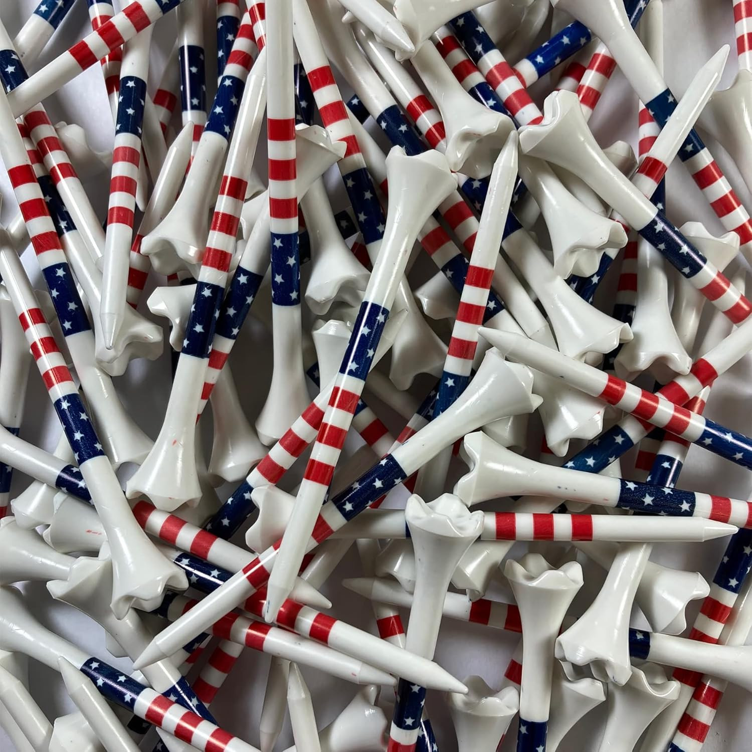 Pride Golf Tee Performance Plastic Golf Tees - Stars & Stripes - 100 Count, 3-1/