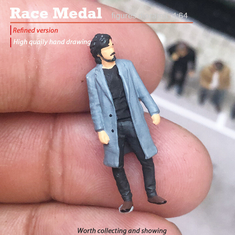 CR 1:64 Painted Figure  Model ature Resin Diorama Jacket Man Artist Coat G